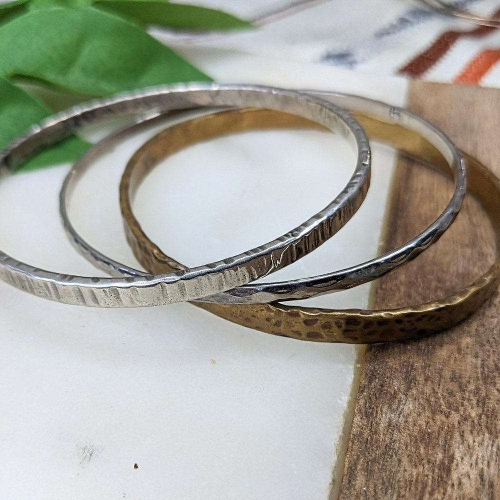 Assorted Metallic Bangle Bracelets - image 2